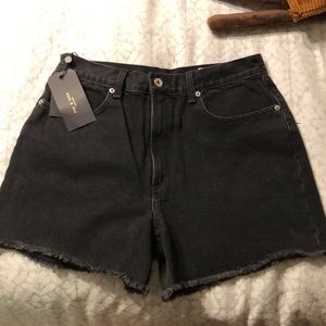 RAG & BONE HIGH WAISTED BLACK DENIM SHORT